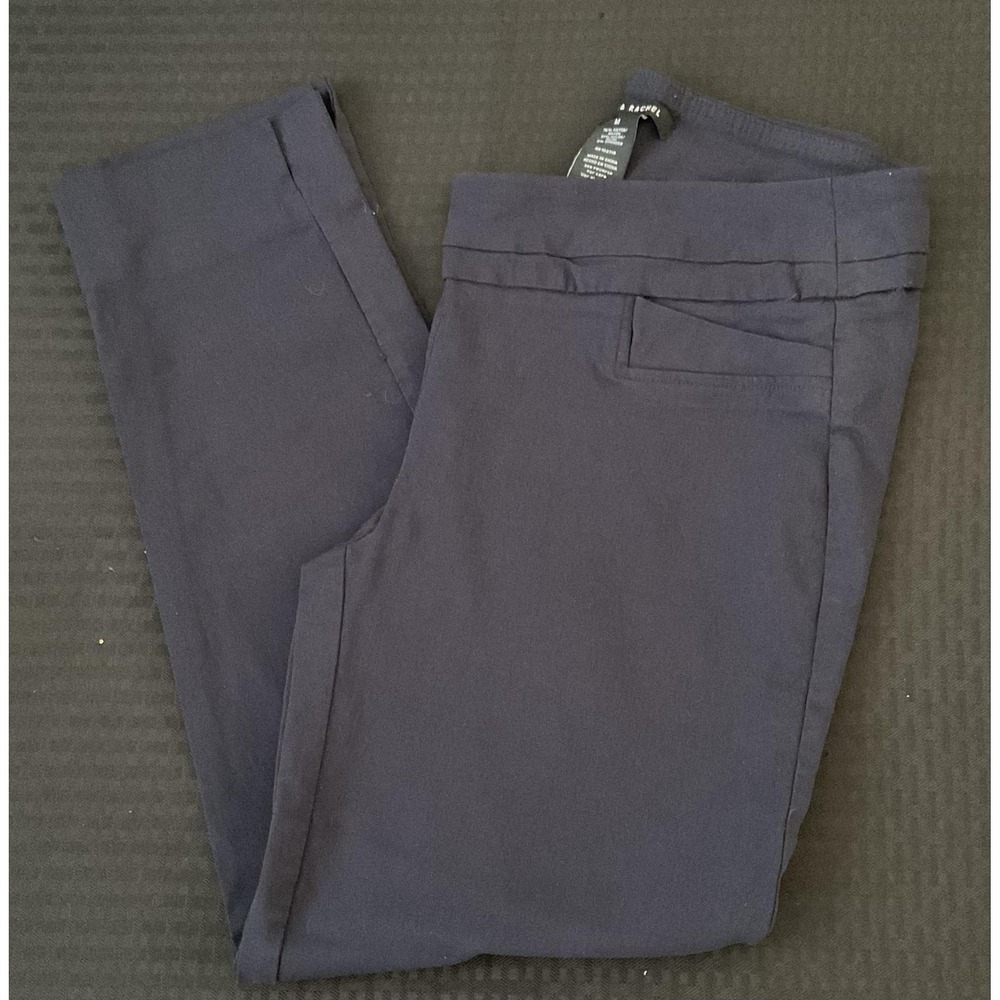 Zac & Rachel Dress Pants Womens Medium Blue Ponte Pull On Stretch Pockets